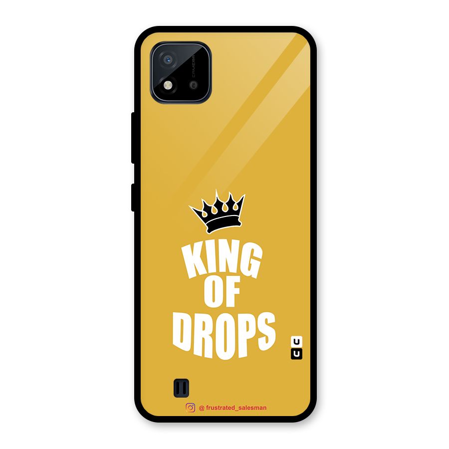 King of Drops Mustard Yellow Glass Back Case for Realme C11 2021