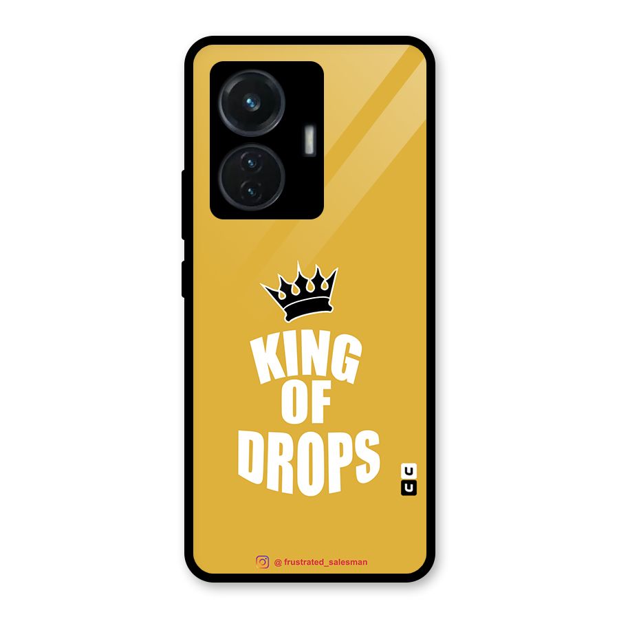 King of Drops Mustard Yellow Glass Back Case for Vivo T1 44W