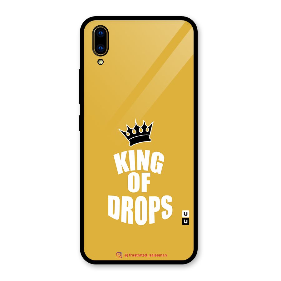 King of Drops Mustard Yellow Glass Back Case for Vivo V11 Pro