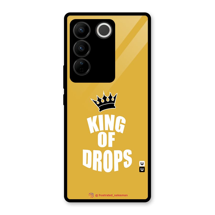 King of Drops Mustard Yellow Glass Back Case for Vivo V27