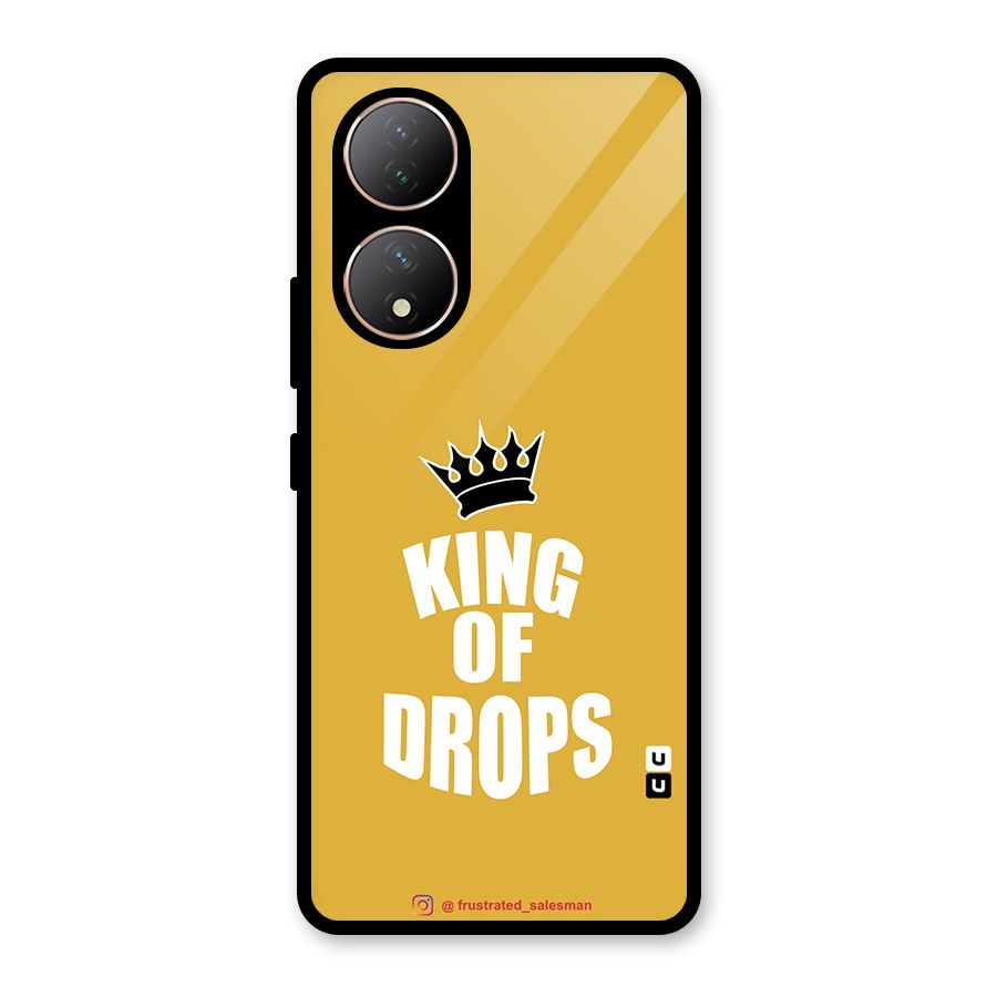 King of Drops Mustard Yellow Glass Back Case for Vivo Y100A