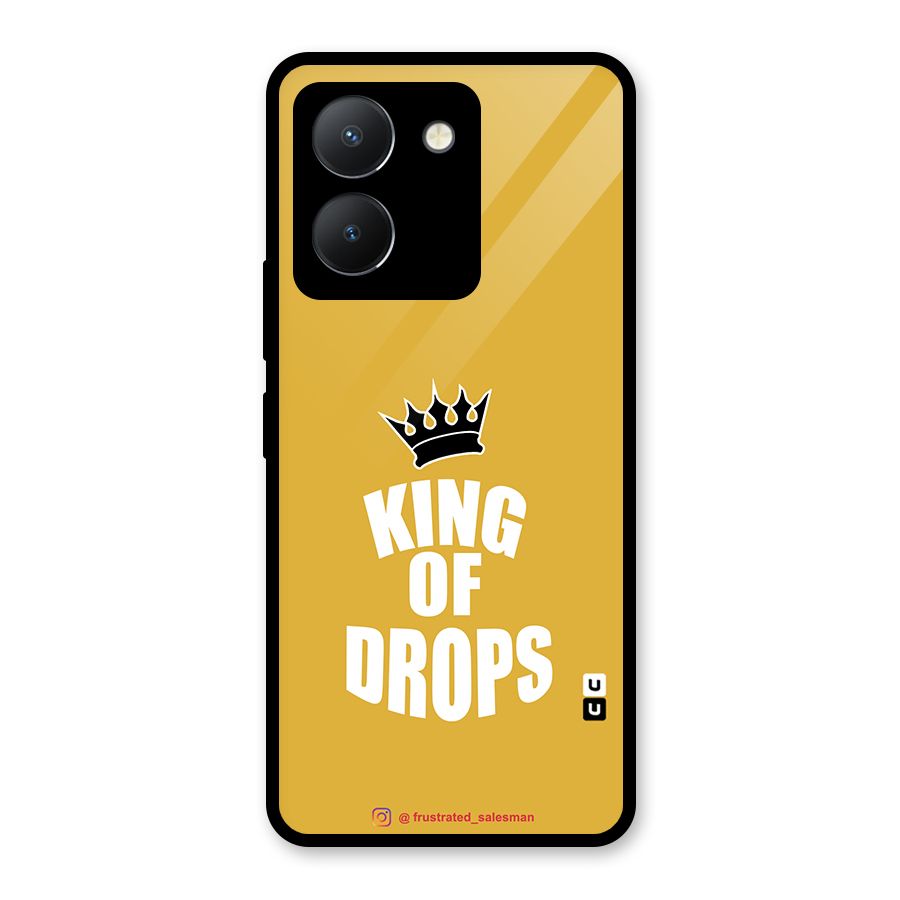 King of Drops Mustard Yellow Glass Back Case for Vivo Y36