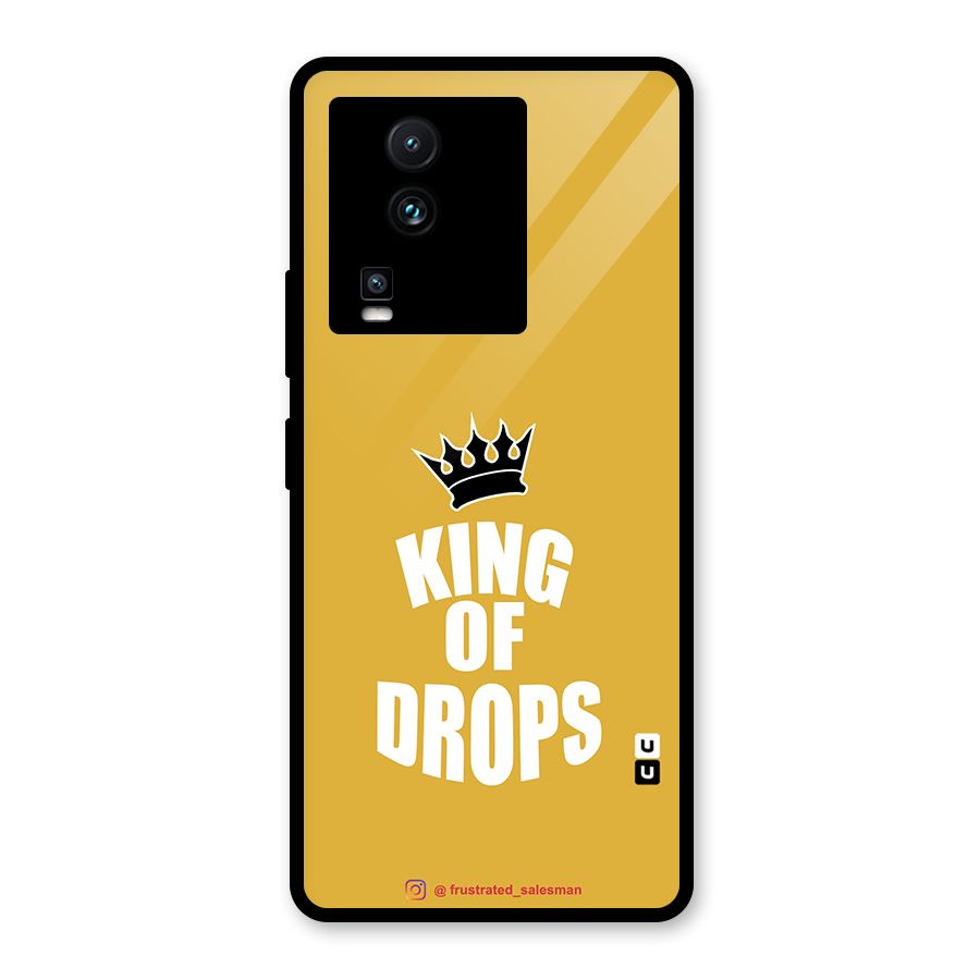 King of Drops Mustard Yellow Glass Back Case for Vivo iQOO Neo 7 Pro