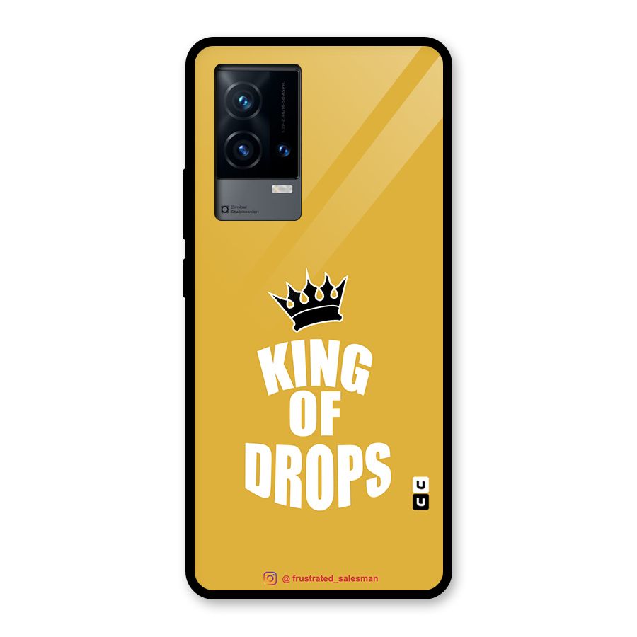 King of Drops Mustard Yellow Glass Back Case for iQOO 9 5G