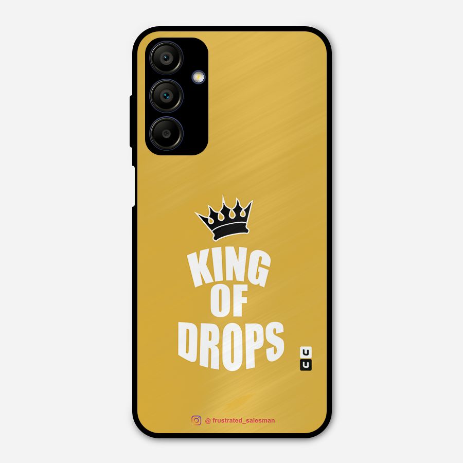 King of Drops Mustard Yellow Metal Back Case for Galaxy A15 5G