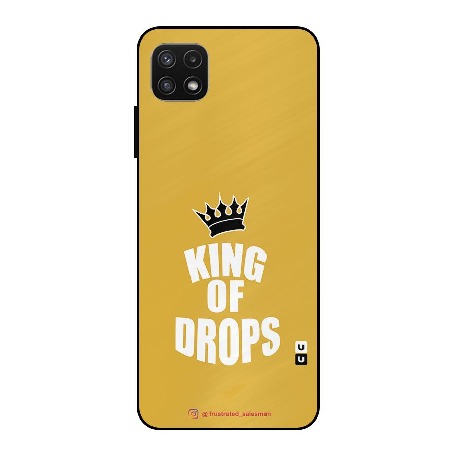 King of Drops Mustard Yellow Metal Back Case for Galaxy A22 5G