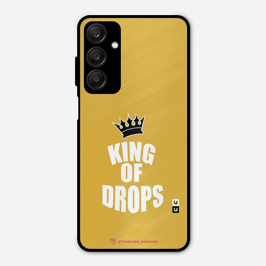 King of Drops Mustard Yellow Metal Back Case for Galaxy A25 5G