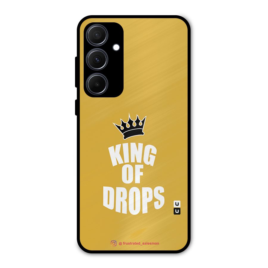 King of Drops Mustard Yellow Metal Back Case for Galaxy A35