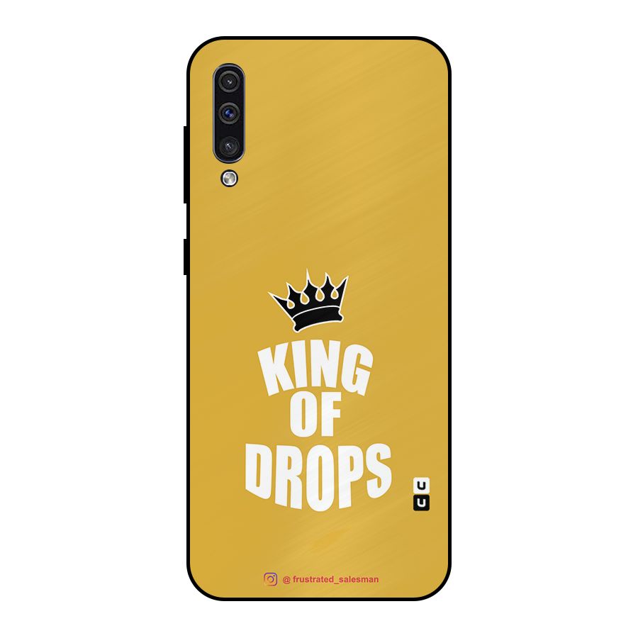 King of Drops Mustard Yellow Metal Back Case for Galaxy A50