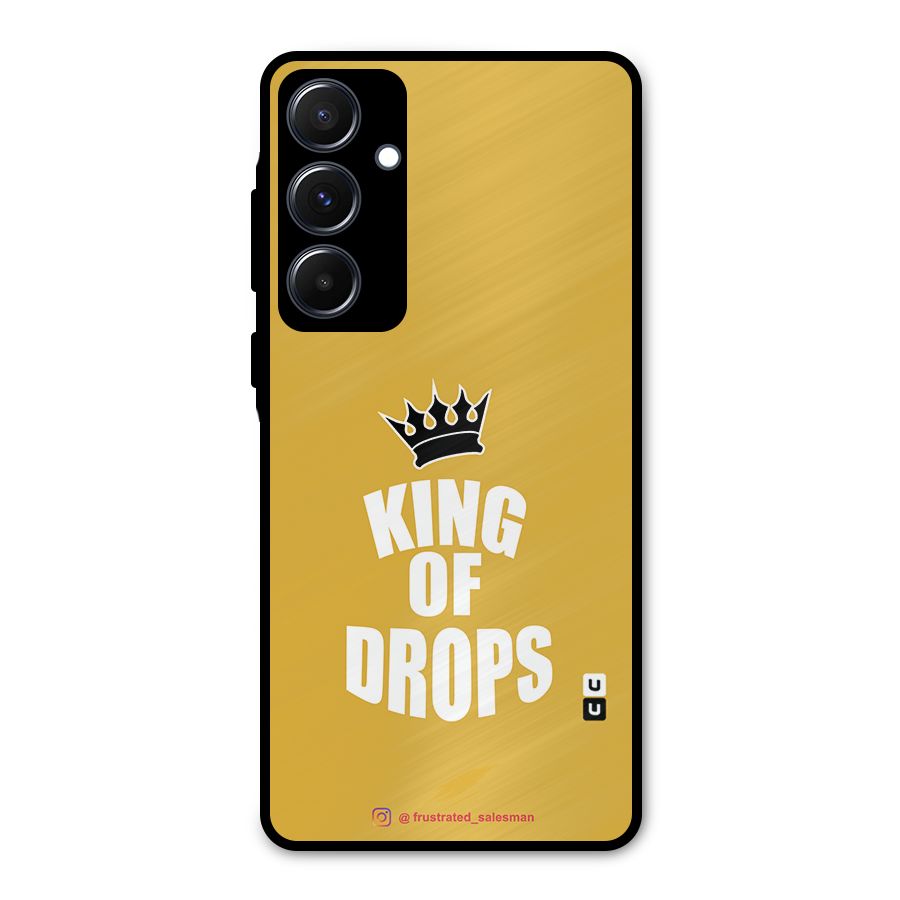 King of Drops Mustard Yellow Metal Back Case for Galaxy A55