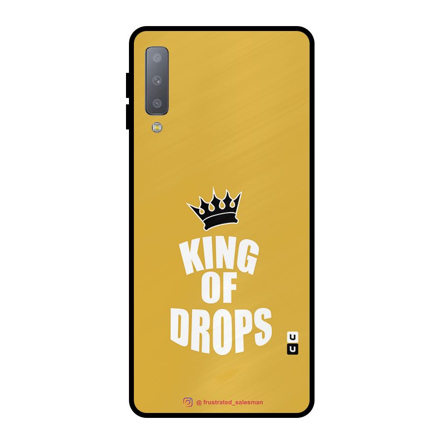 King of Drops Mustard Yellow Metal Back Case for Galaxy A7 (2018)