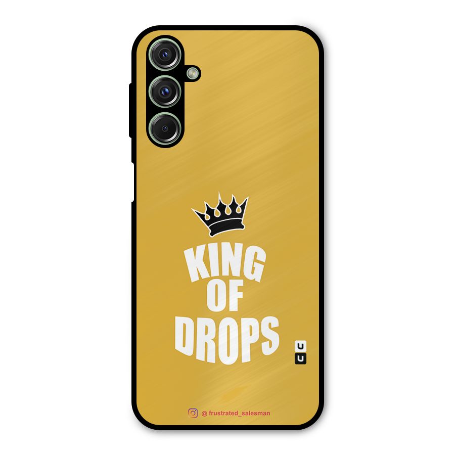 King of Drops Mustard Yellow Metal Back Case for Galaxy F34