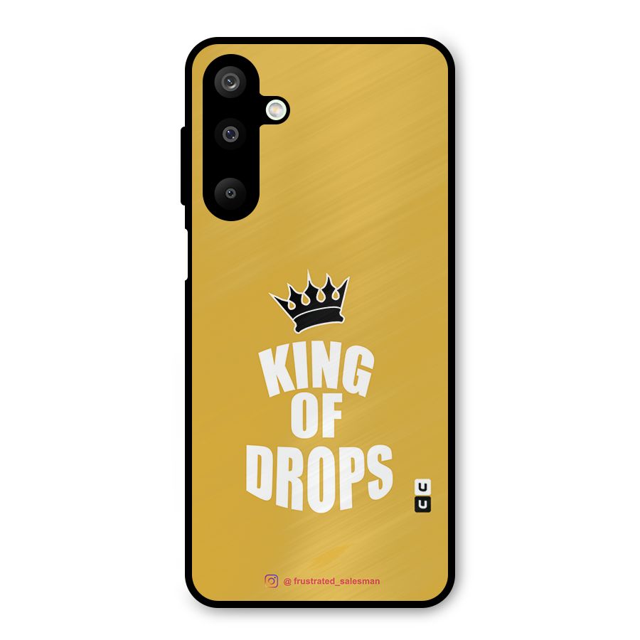 King of Drops Mustard Yellow Metal Back Case for Galaxy M16