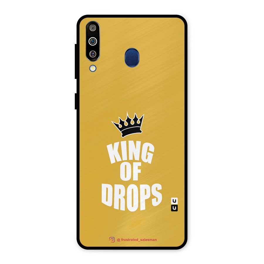 King of Drops Mustard Yellow Metal Back Case for Galaxy M30