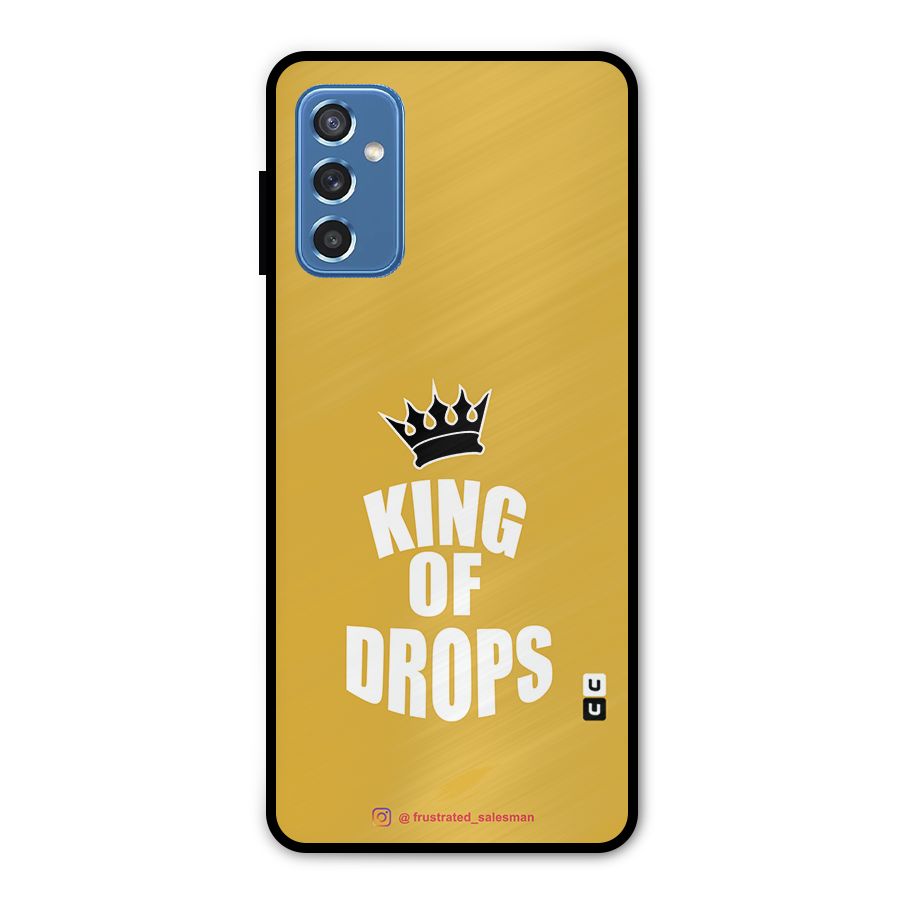 King of Drops Mustard Yellow Metal Back Case for Galaxy M52 5G