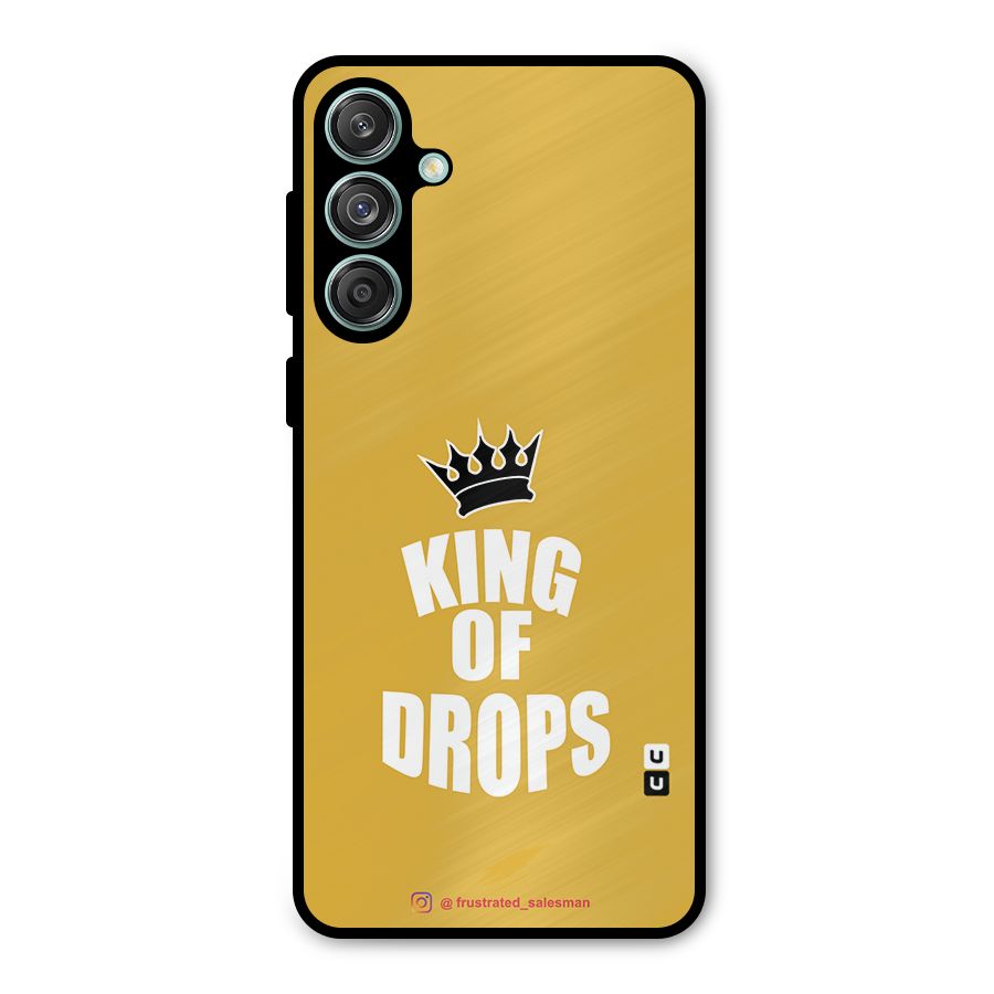 King of Drops Mustard Yellow Metal Back Case for Galaxy M55 5G