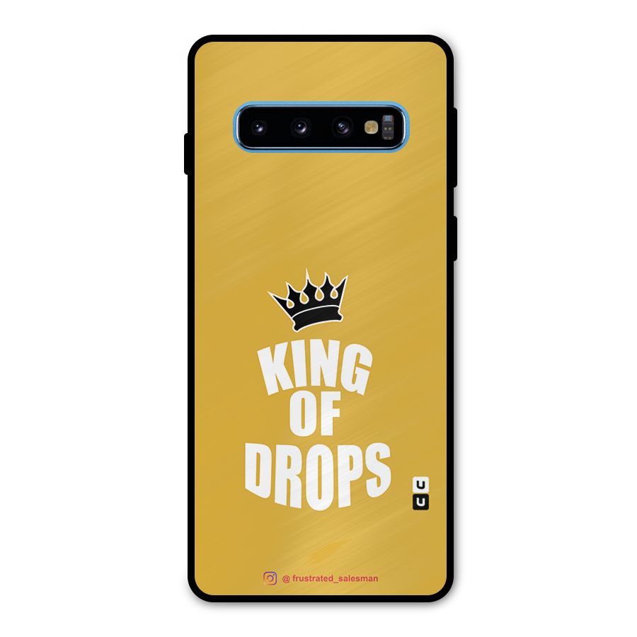 King of Drops Mustard Yellow Metal Back Case for Galaxy S10