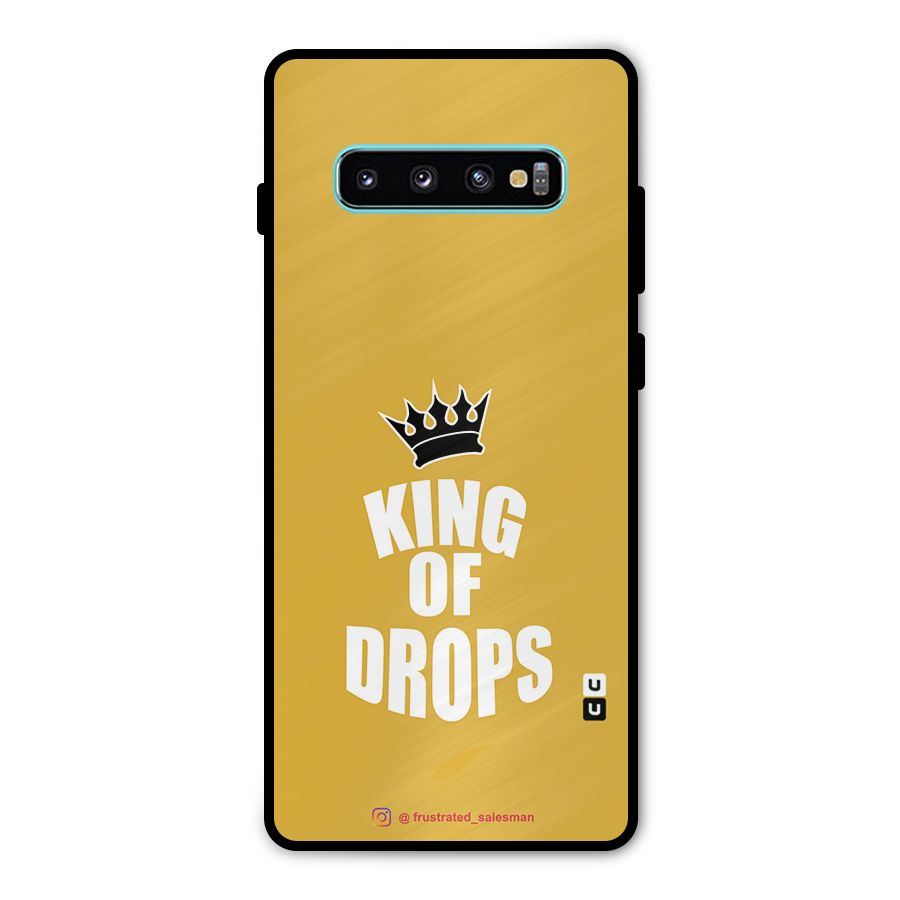 King of Drops Mustard Yellow Metal Back Case for Galaxy S10 Plus