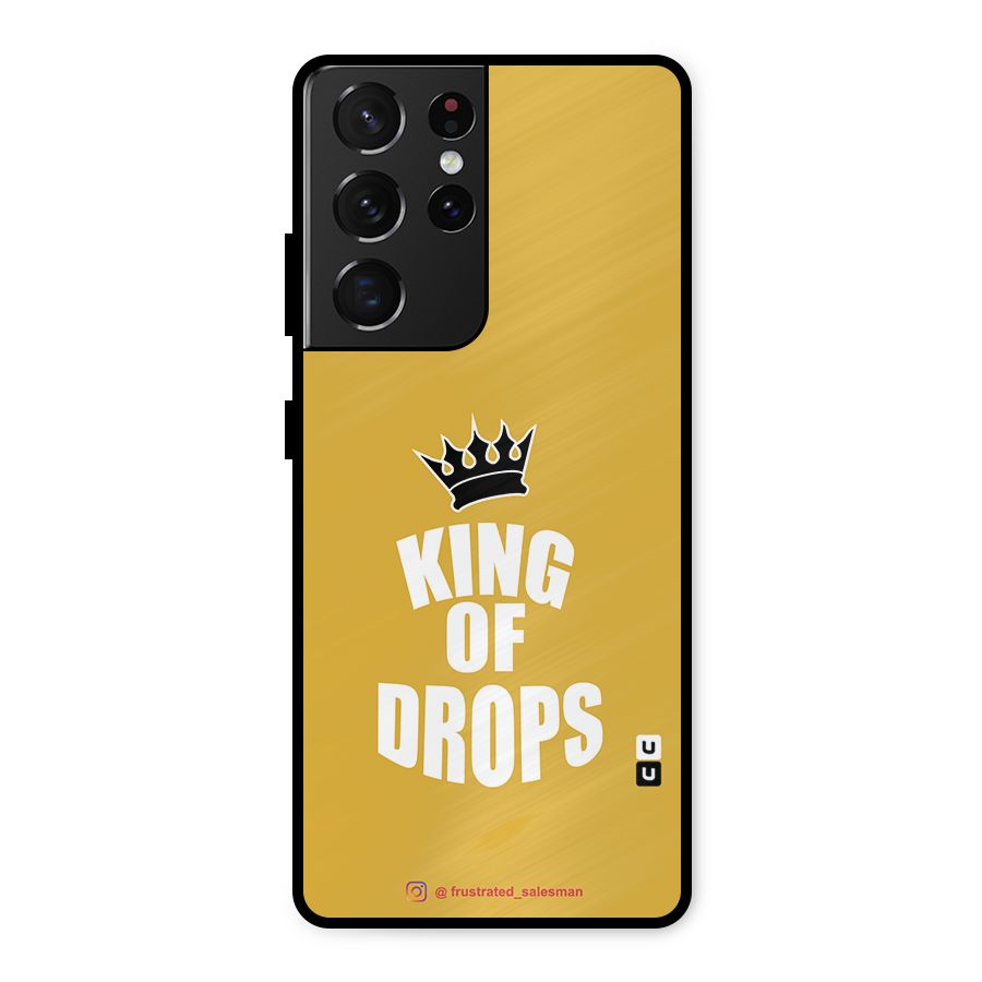 King of Drops Mustard Yellow Metal Back Case for Galaxy S21 Ultra 5G