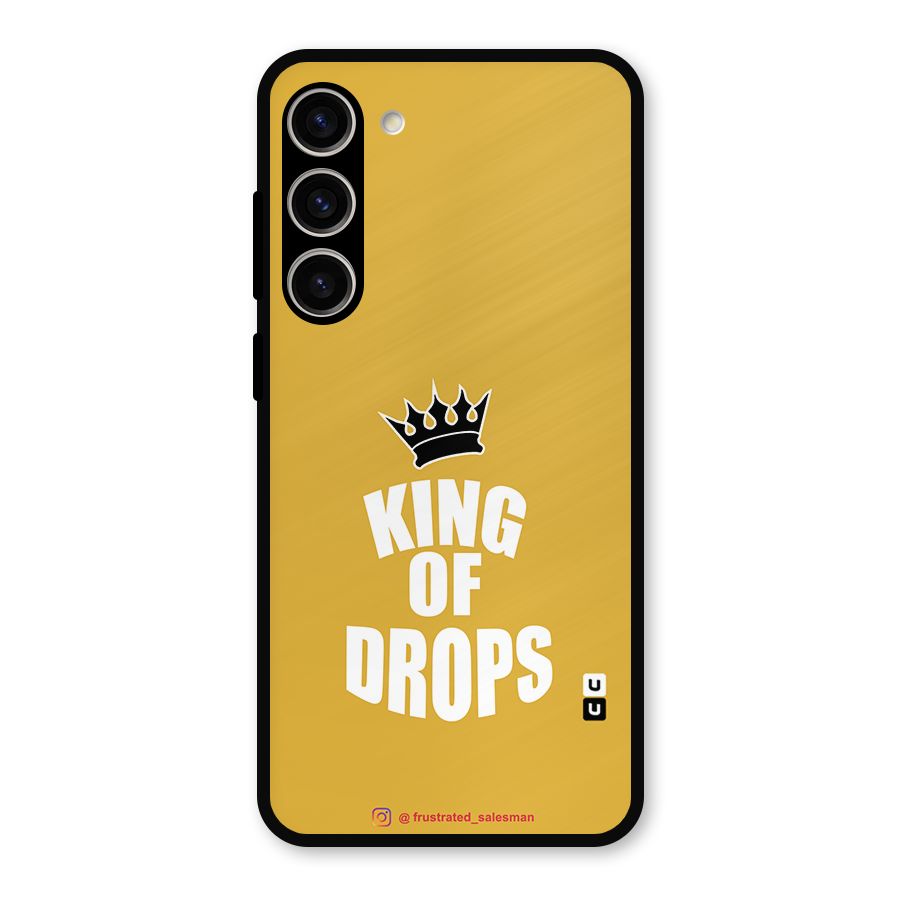 King of Drops Mustard Yellow Metal Back Case for Galaxy S23 Plus