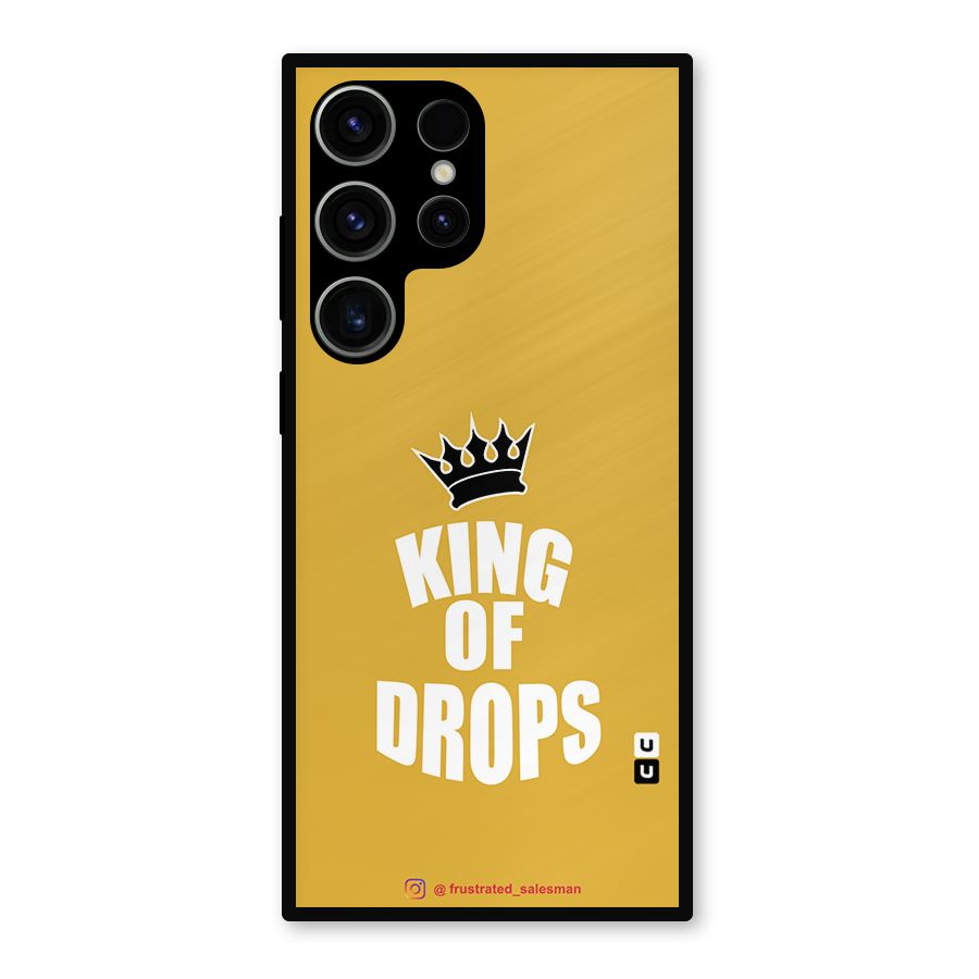 King of Drops Mustard Yellow Metal Back Case for Galaxy S23 Ultra