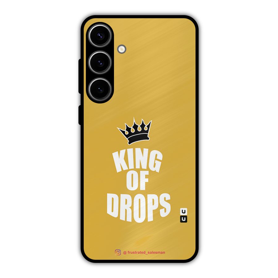 King of Drops Mustard Yellow Metal Back Case for Galaxy S24 Plus