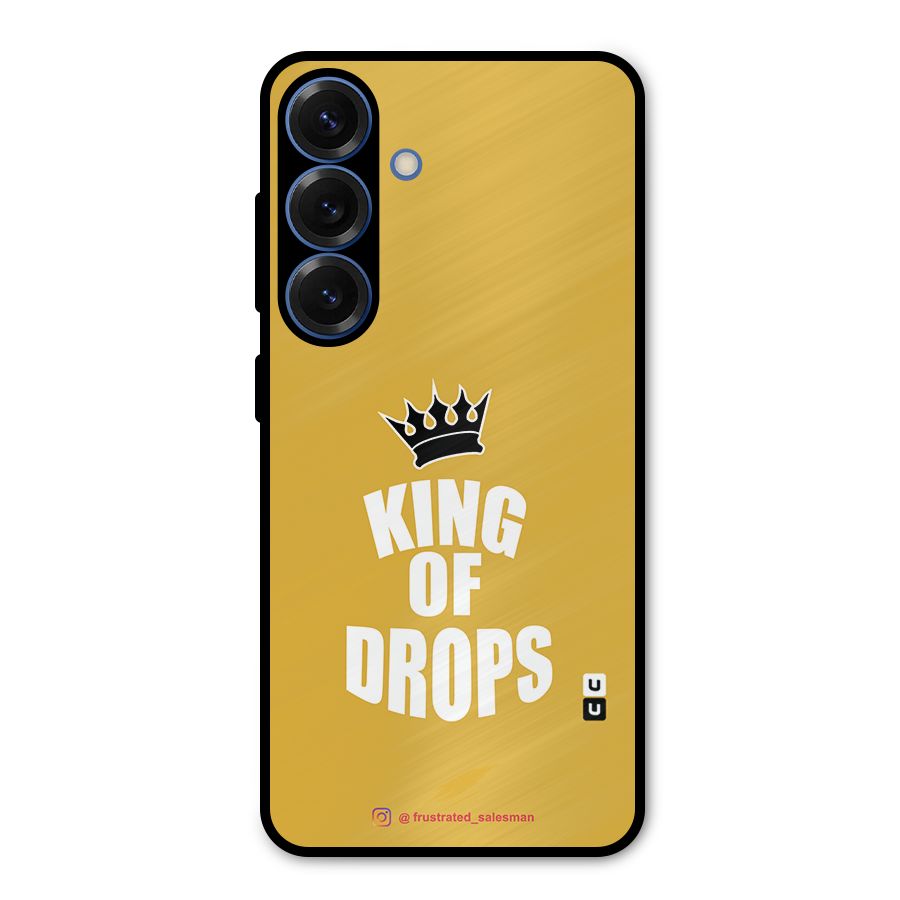 King of Drops Mustard Yellow Metal Back Case for Galaxy S25