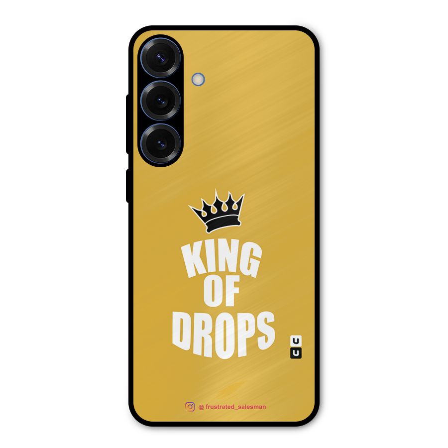 King of Drops Mustard Yellow Metal Back Case for Galaxy S25 Plus