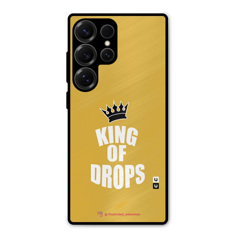 King of Drops Mustard Yellow Metal Back Case for Galaxy S25 Ultra