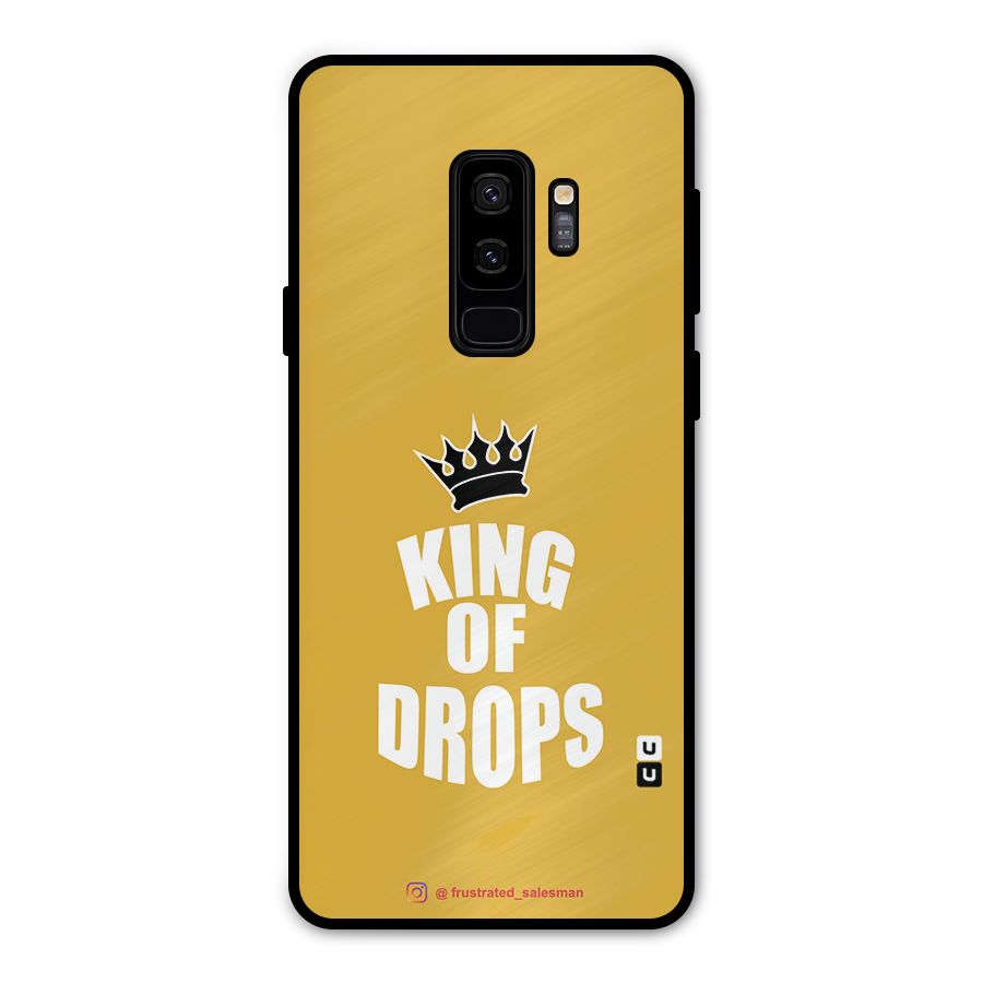 King of Drops Mustard Yellow Metal Back Case for Galaxy S9 Plus