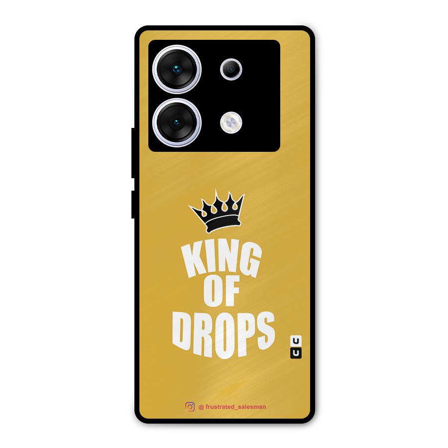 King of Drops Mustard Yellow Metal Back Case for Infinix Zero 30 5G
