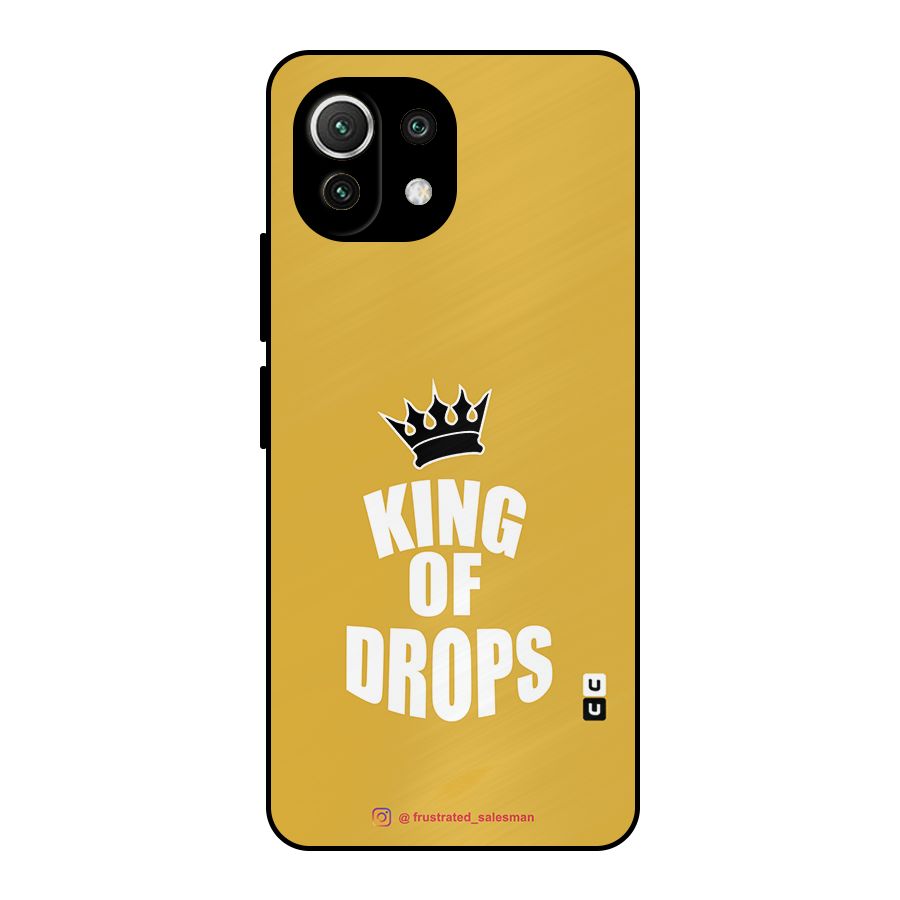 King of Drops Mustard Yellow Metal Back Case for Mi 11 Lite