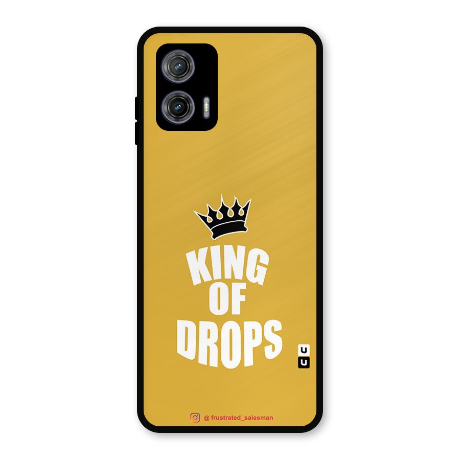 King of Drops Mustard Yellow Metal Back Case for Moto G73
