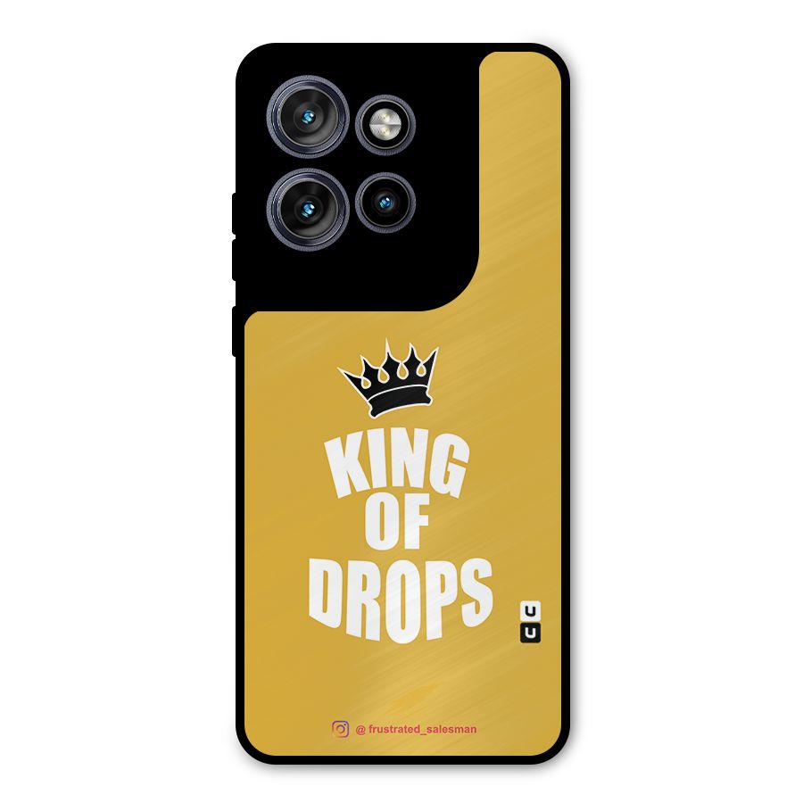 King of Drops Mustard Yellow Metal Back Case for Motorola Edge 50 Neo