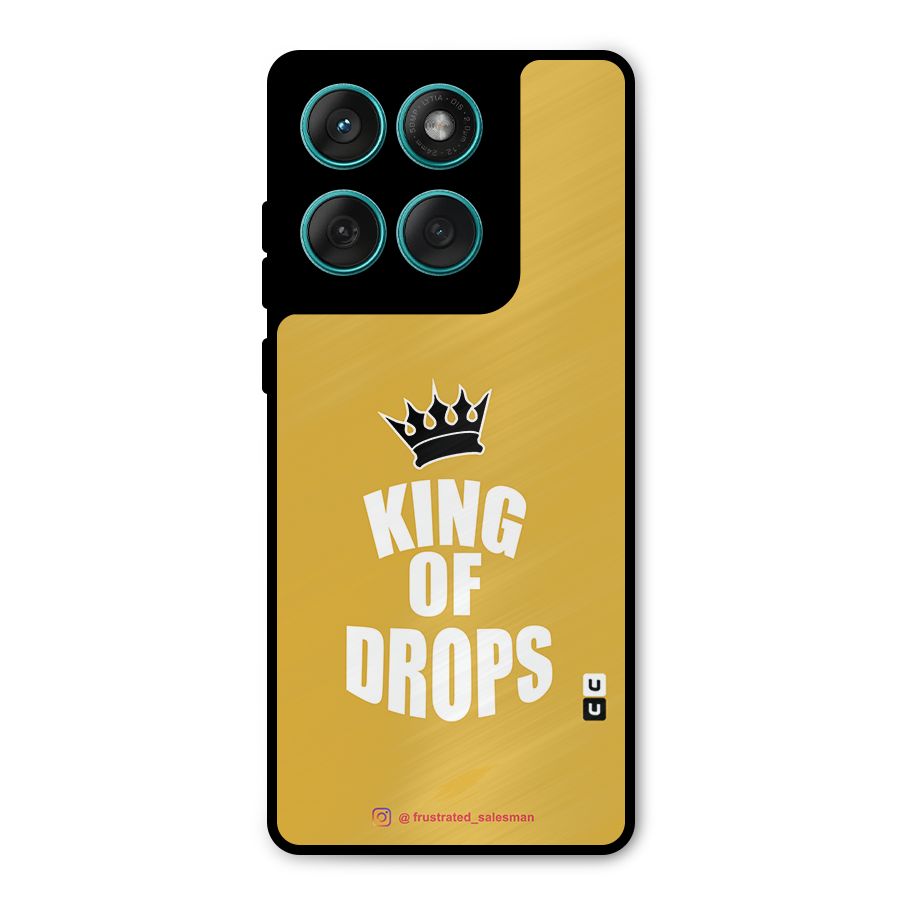 King of Drops Mustard Yellow Metal Back Case for Motorola Edge 60 Fusion