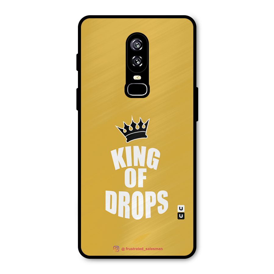 King of Drops Mustard Yellow Metal Back Case for OnePlus 6