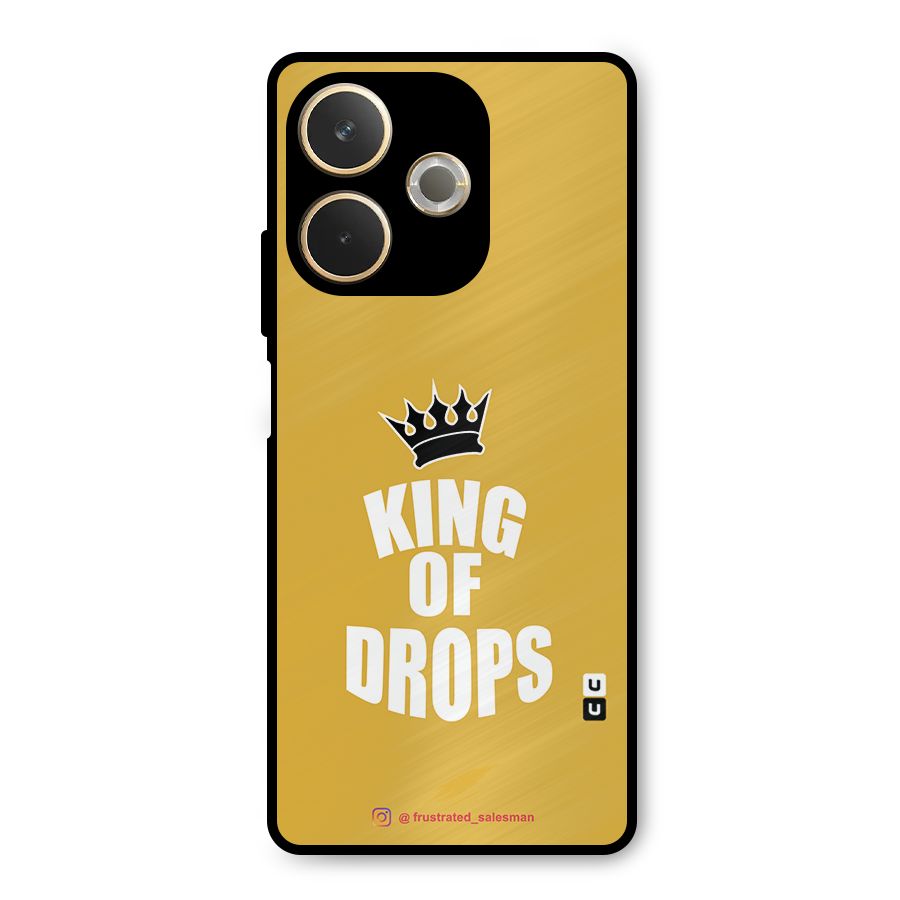 King of Drops Mustard Yellow Metal Back Case for Oppo A5 Pro