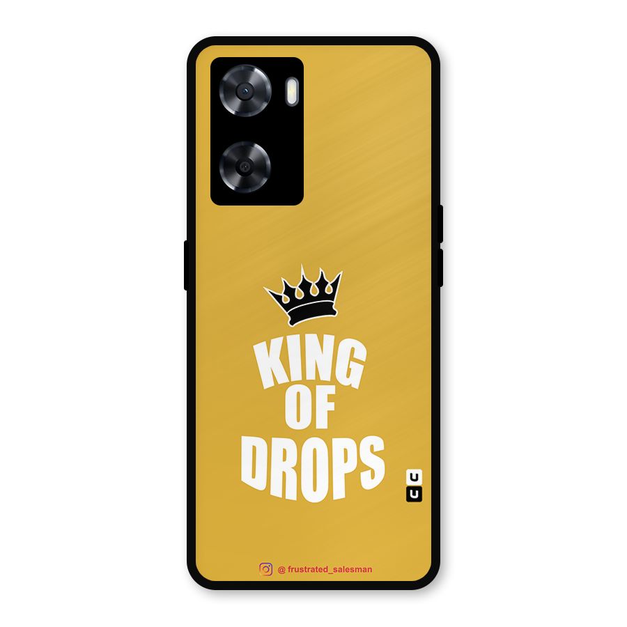 King of Drops Mustard Yellow Metal Back Case for Oppo A77