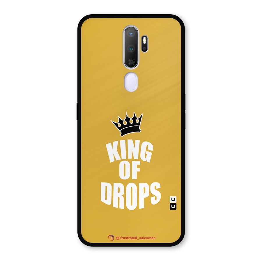 King of Drops Mustard Yellow Metal Back Case for Oppo A9 (2020)