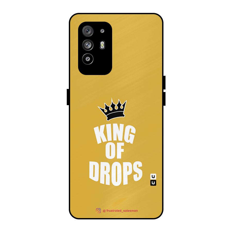 King of Drops Mustard Yellow Metal Back Case for Oppo F19 Pro Plus 5G