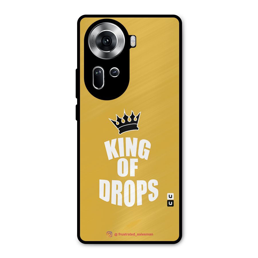 King of Drops Mustard Yellow Metal Back Case for Oppo Reno11 5G