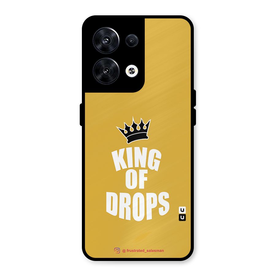 King of Drops Mustard Yellow Metal Back Case for Oppo Reno8 5G