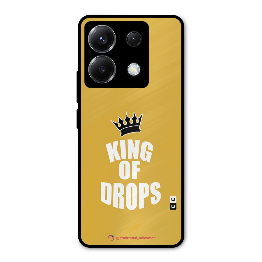 King of Drops Mustard Yellow Metal Back Case for Poco X6