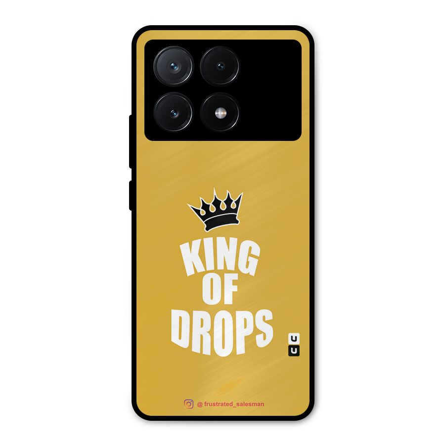 King of Drops Mustard Yellow Metal Back Case for Poco X6 Pro