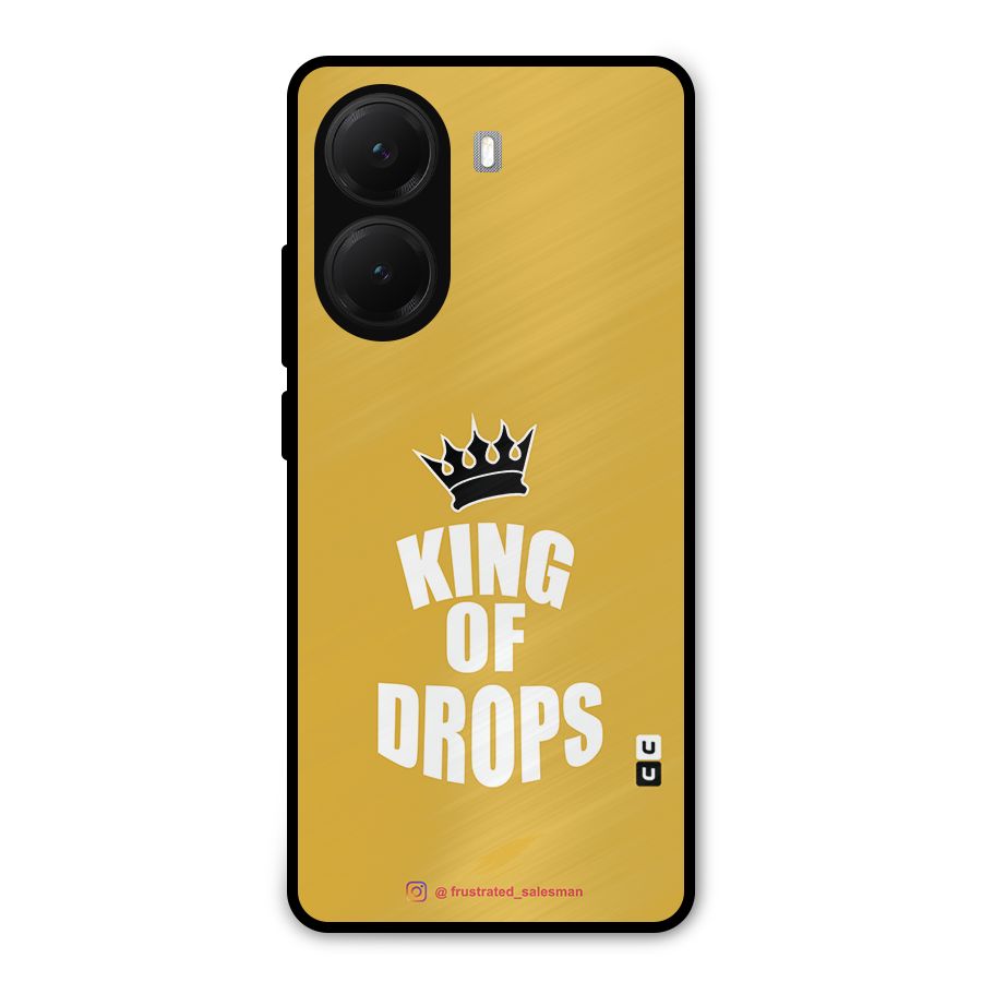 King of Drops Mustard Yellow Metal Back Case for Poco X7 Pro