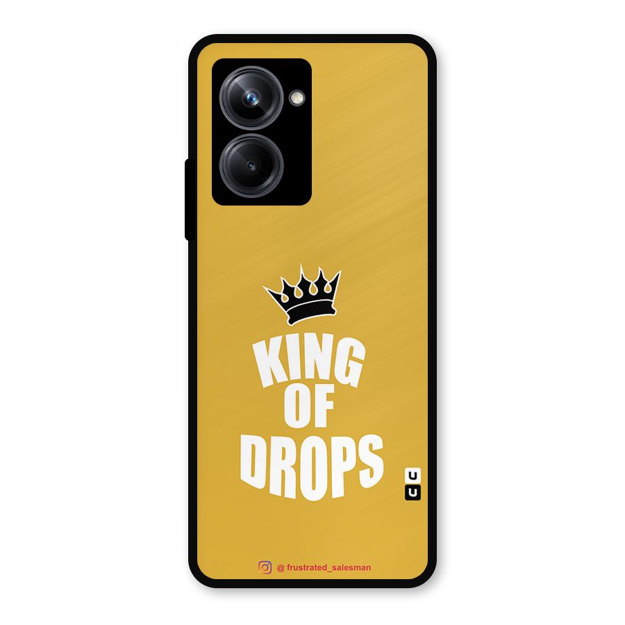 King of Drops Mustard Yellow Metal Back Case for Realme 10 Pro