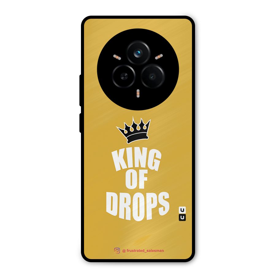 King of Drops Mustard Yellow Metal Back Case for Realme 14 Pro