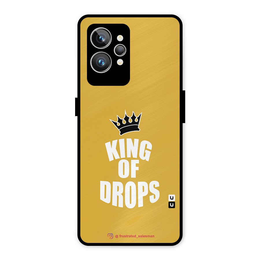 King of Drops Mustard Yellow Metal Back Case for Realme GT2 Pro