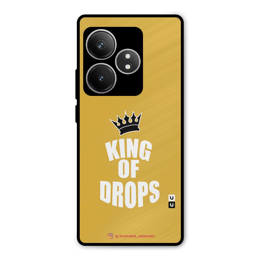 King of Drops Mustard Yellow Metal Back Case for Realme GT 6T