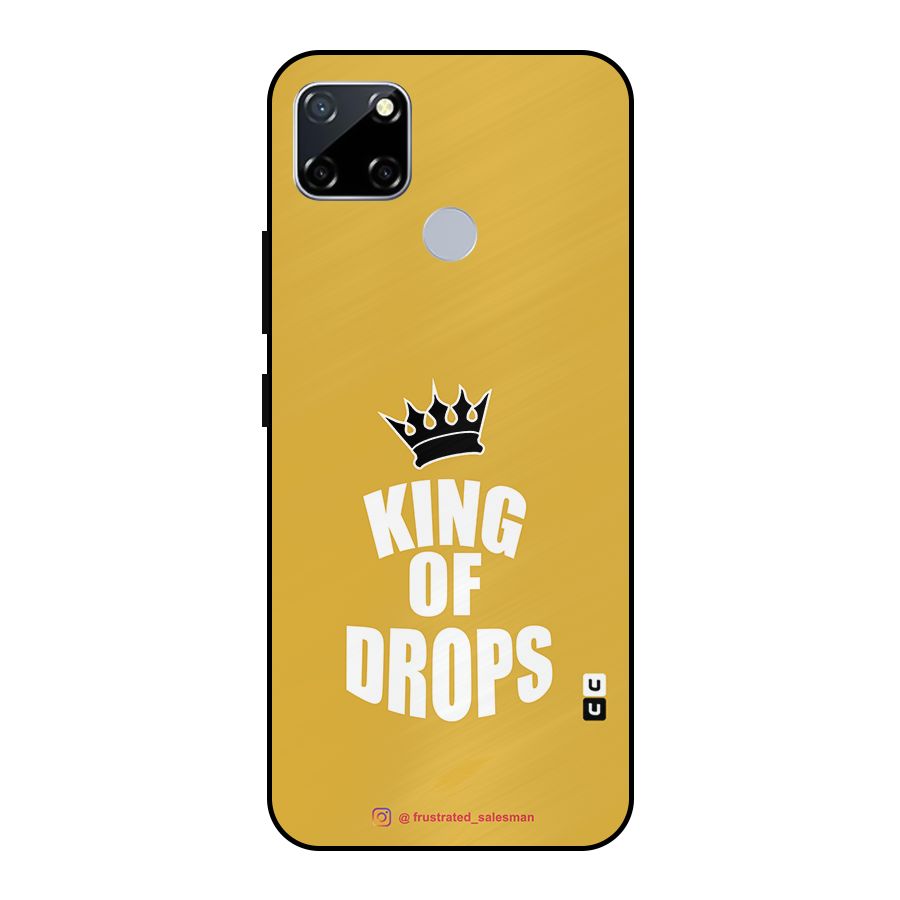 King of Drops Mustard Yellow Metal Back Case for Realme Narzo 20